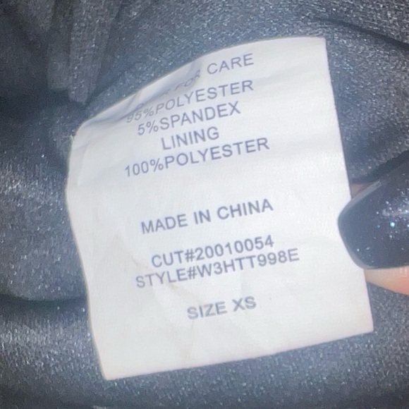 Windsor- Karina Formal Sequin Cross-Back Mini dark green and black Dress - Picture 7 of 7